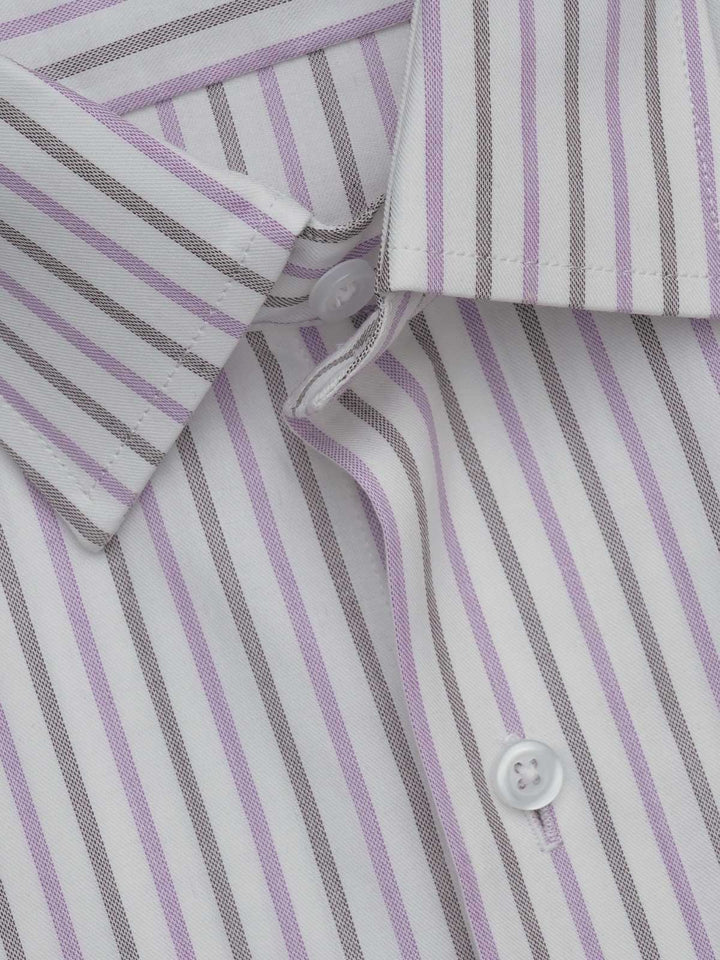 Multi Color Self Striped, Elite Edition, French Collar Men’s Formal Shirt (FS-640)