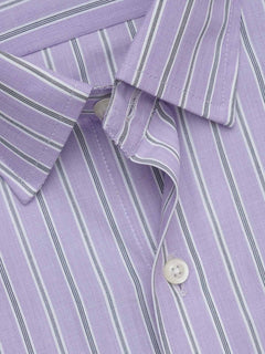 Purple Self Striped, Elite Edition, French Collar Men’s Formal Shirt (FS-641)