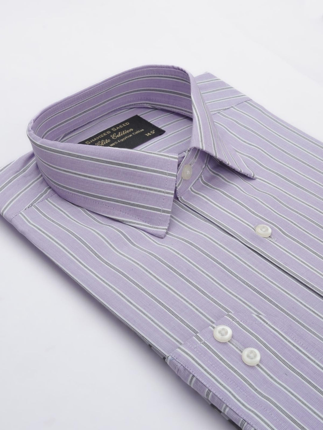 Purple Self Striped, Elite Edition, French Collar Men’s Formal Shirt (FS-641)