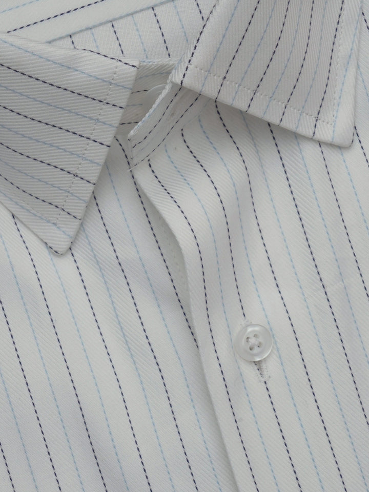 White & Multi Striped, Elite Edition, French Collar Men’s Formal Shirt (FS-642)