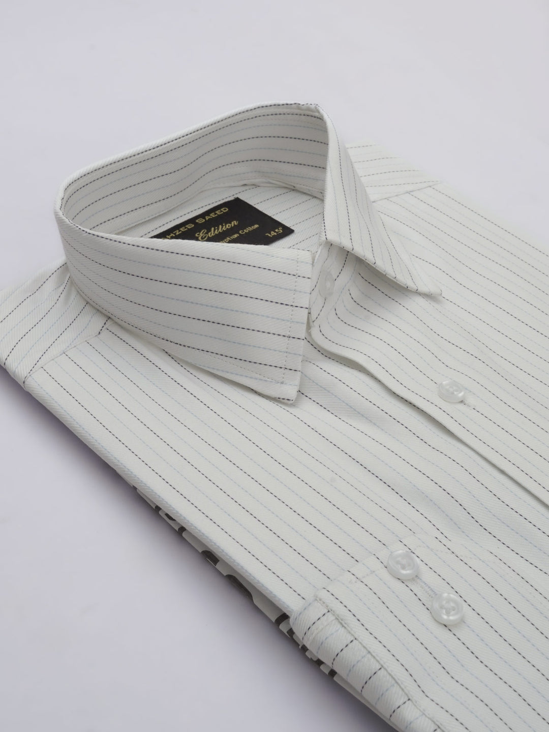 White & Multi Striped, Elite Edition, French Collar Men’s Formal Shirt (FS-642)