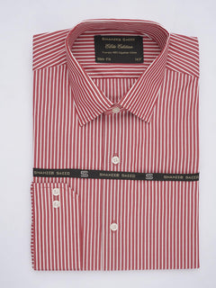 Red & White Striped, Elite Edition, French Collar Men’s Formal Shirt (FS-643)