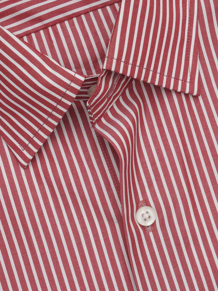 Red & White Striped, Elite Edition, French Collar Men’s Formal Shirt (FS-643)