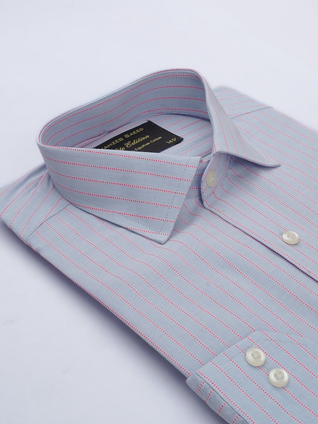 Blue & Red Striped, Elite Edition, French Collar Men’s Formal Shirt (FS-645)