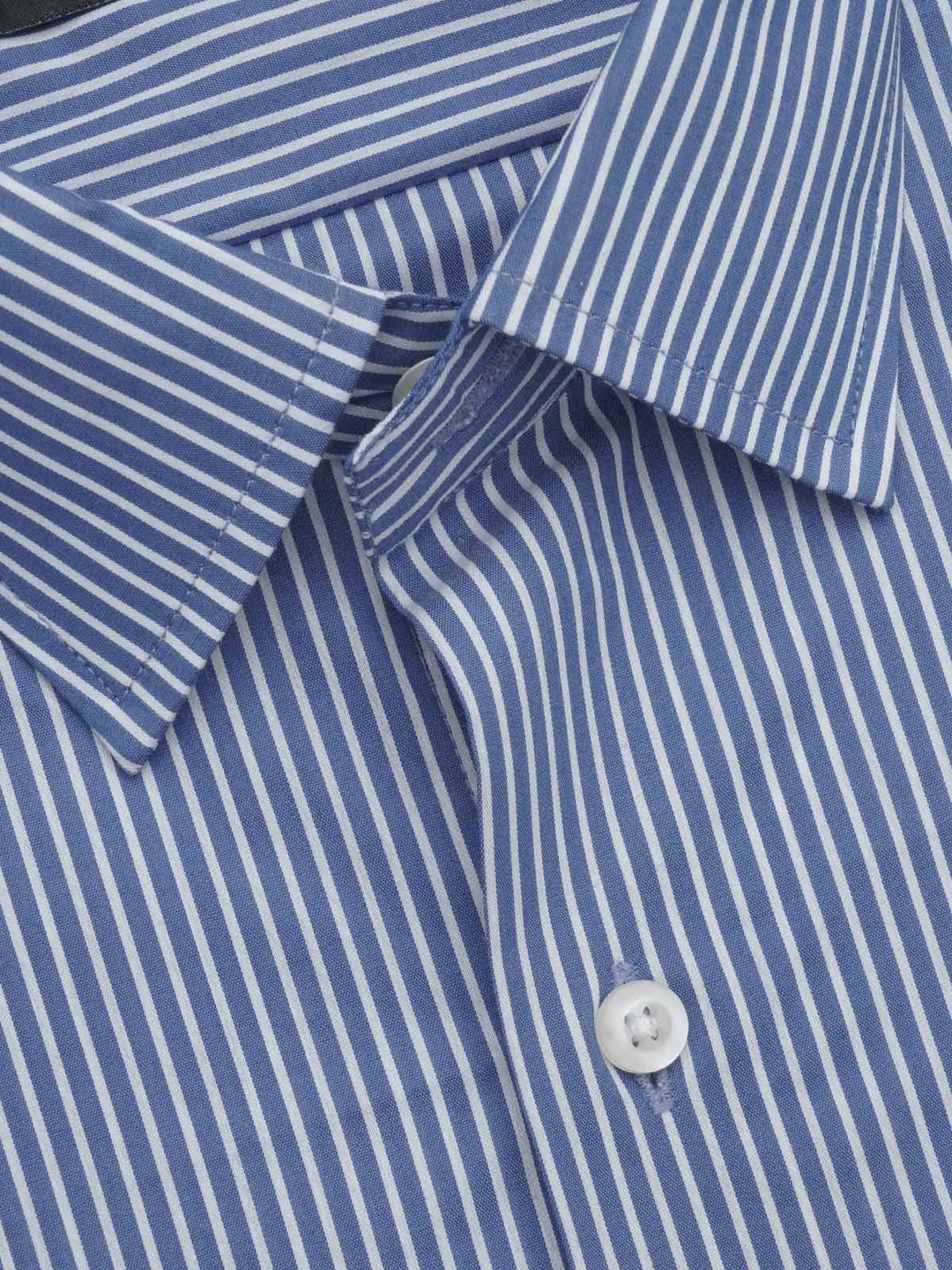 Blue & White Striped, Elite Edition, French Collar Men’s Formal Shirt (FS-648)