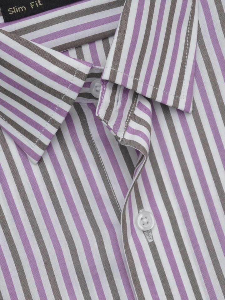 Multi Color Striped, Elite Edition, French Collar Men’s Formal Shirt (FS-649)