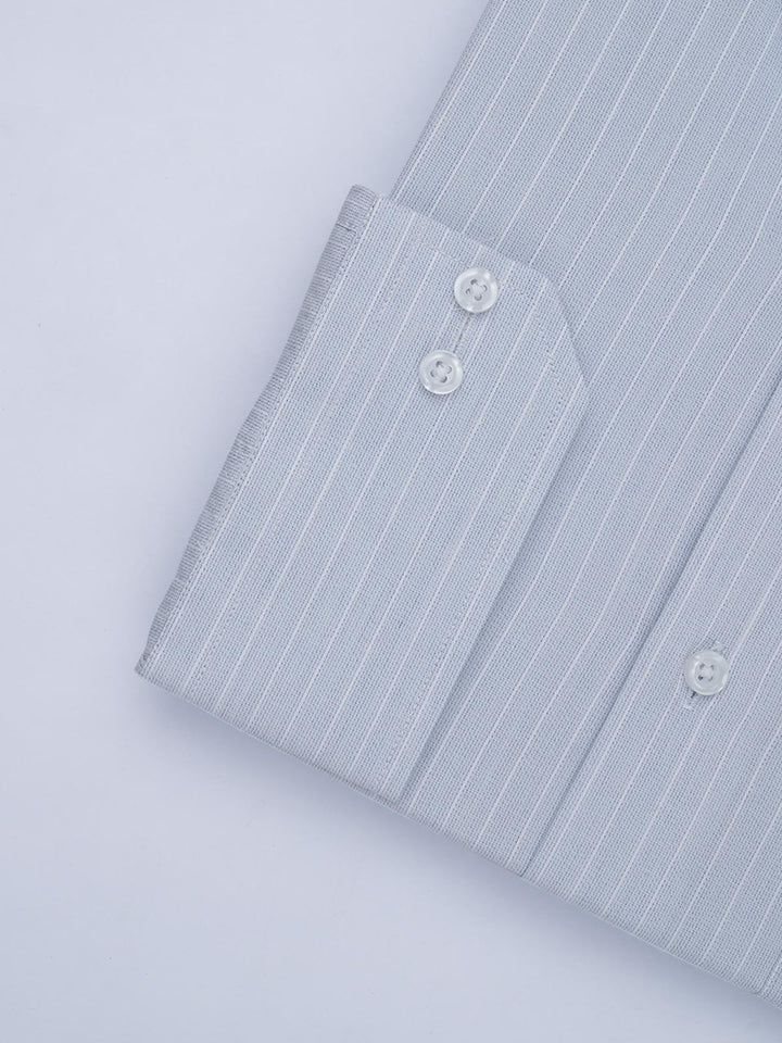 Sky Blue Self Striped, Elite Edition, French Collar Men’s Formal Shirt (FS-650)