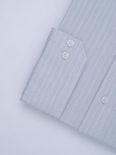 Sky Blue Self Striped, Elite Edition, French Collar Men’s Formal Shirt (FS-650)