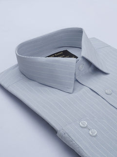 Sky Blue Self Striped, Elite Edition, French Collar Men’s Formal Shirt (FS-650)