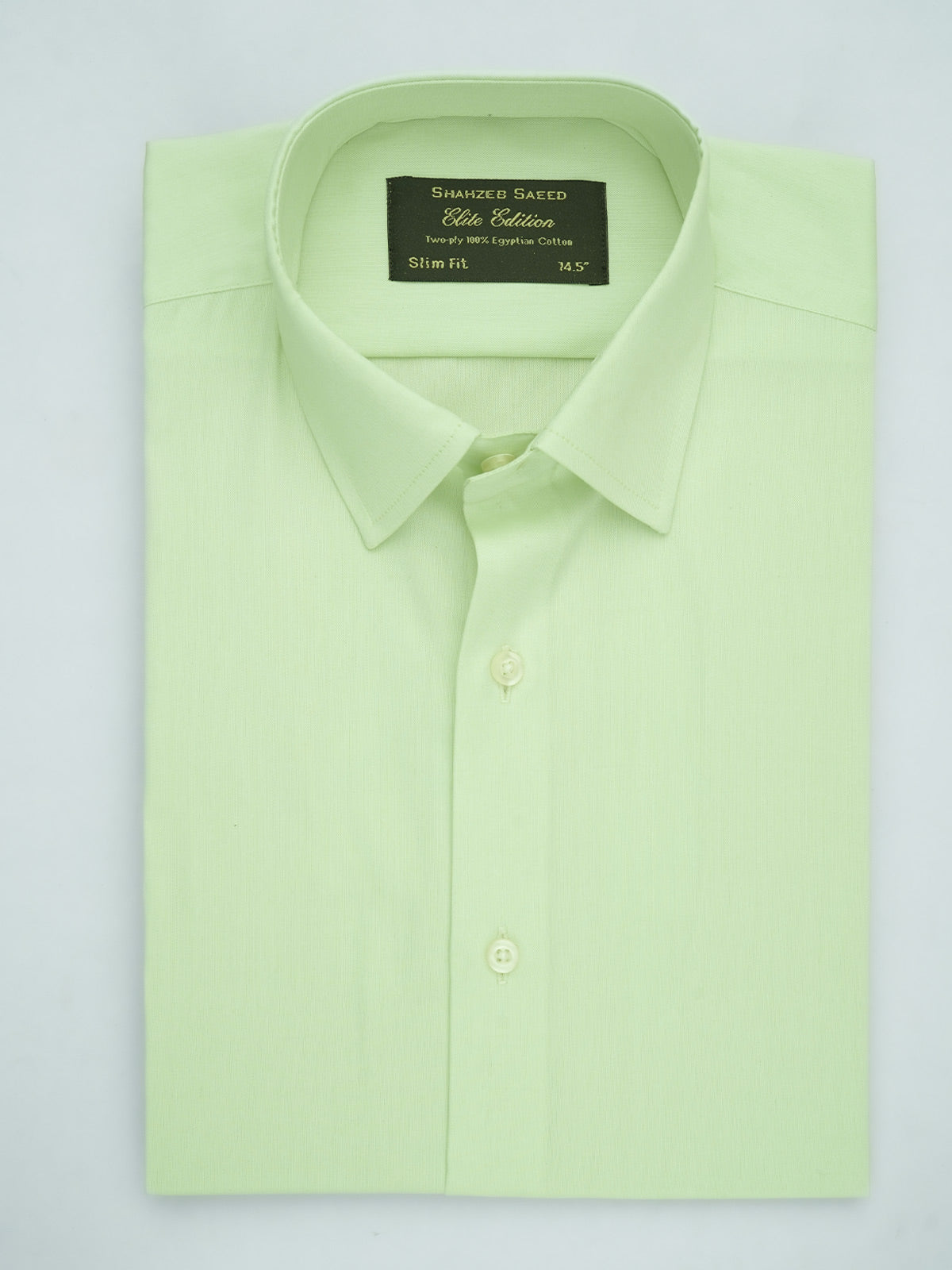 Pistachio plain, Elite Edition, French Collar Men’s Formal Shirt (FS-655)