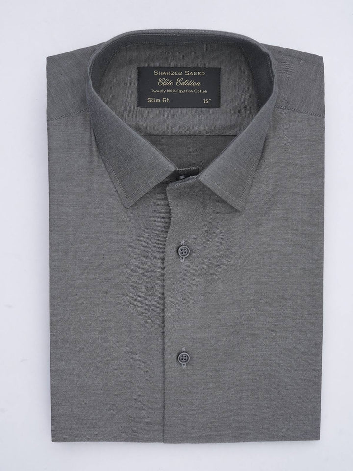 Grey Self, Elite Edition, French Collar Men’s Formal Shirt (FS-656)