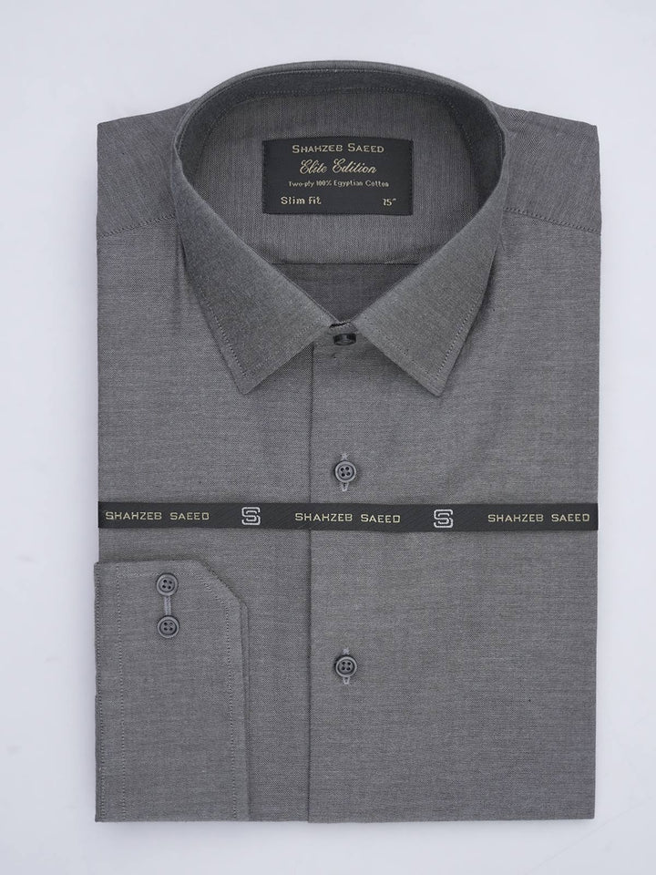 Grey Self, Elite Edition, French Collar Men’s Formal Shirt (FS-656)