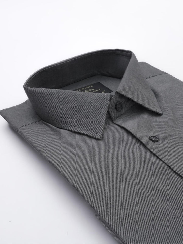 Grey Self, Elite Edition, French Collar Men’s Formal Shirt (FS-656)