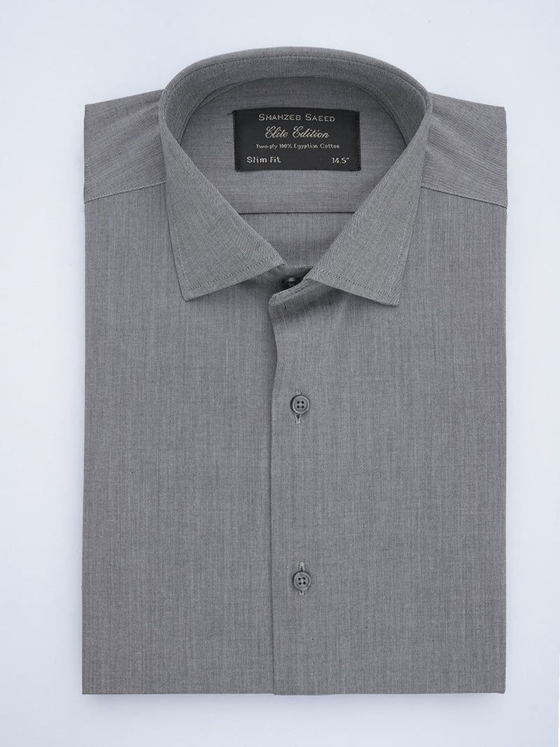 Grey Self, Elite Edition, French Collar Men’s Formal Shirt (FS-660)