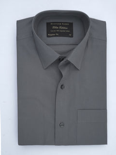 Dark Grey Plain, Elite Edition, French Collar Men’s Formal Shirt (FS-661)