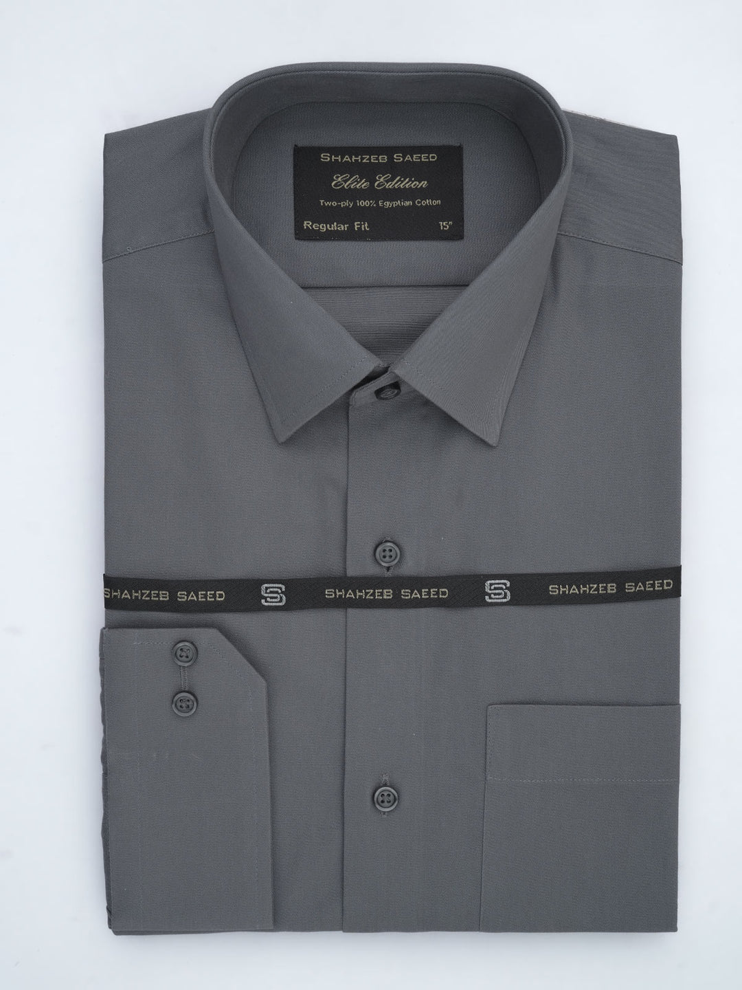 Dark Grey Plain, Elite Edition, French Collar Men’s Formal Shirt (FS-661)