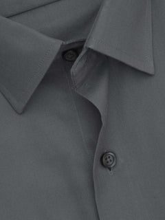 Dark Grey Plain, Elite Edition, French Collar Men’s Formal Shirt (FS-661)