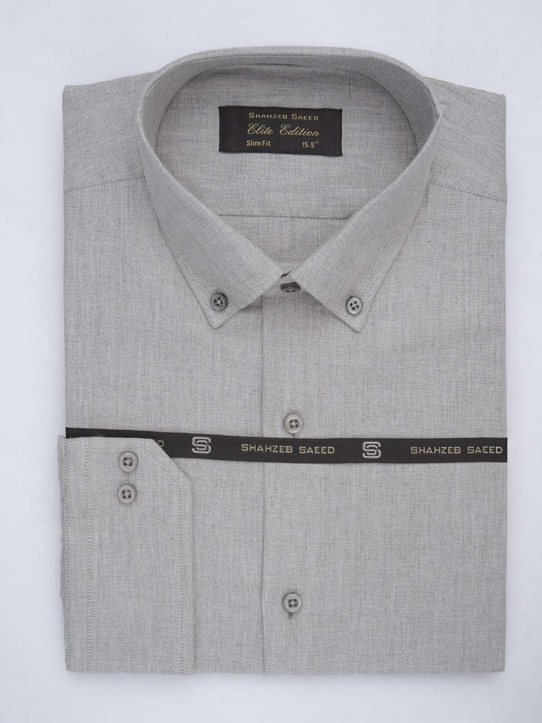 Light Grey Self, Elite Edition, Men’s Button Down Formal Shirt (FS-664)