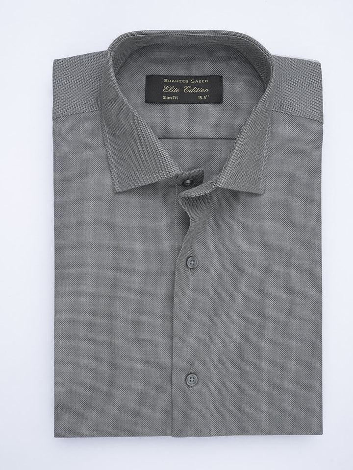 Dark Grey Self, Elite Edition, French Collar Men’s Formal Shirt (FS-666)