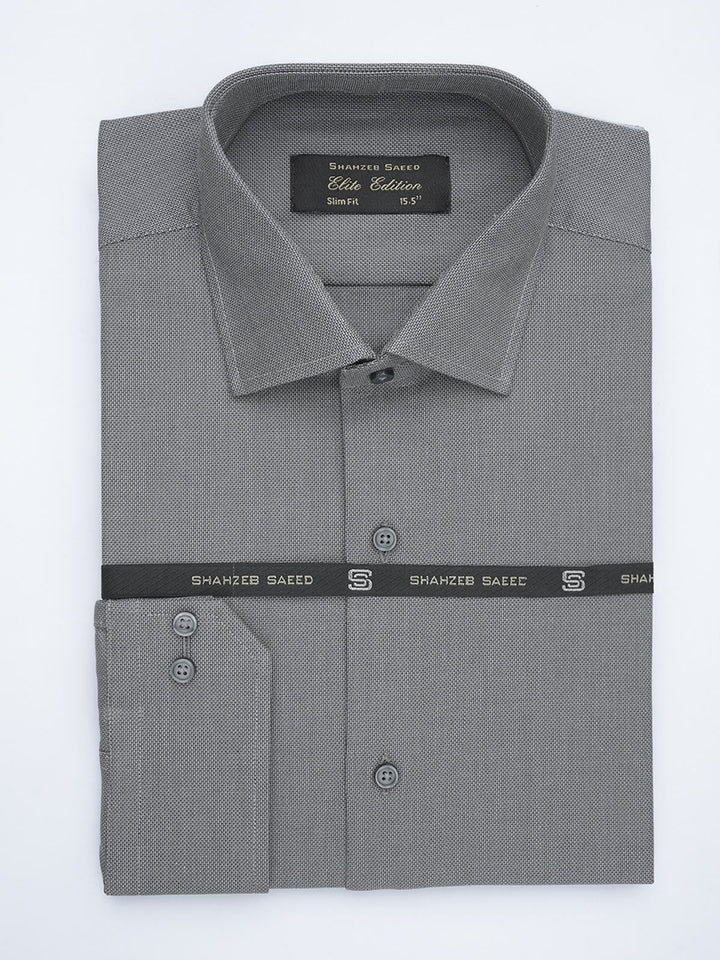 Dark Grey Self, Elite Edition, French Collar Men’s Formal Shirt (FS-666)