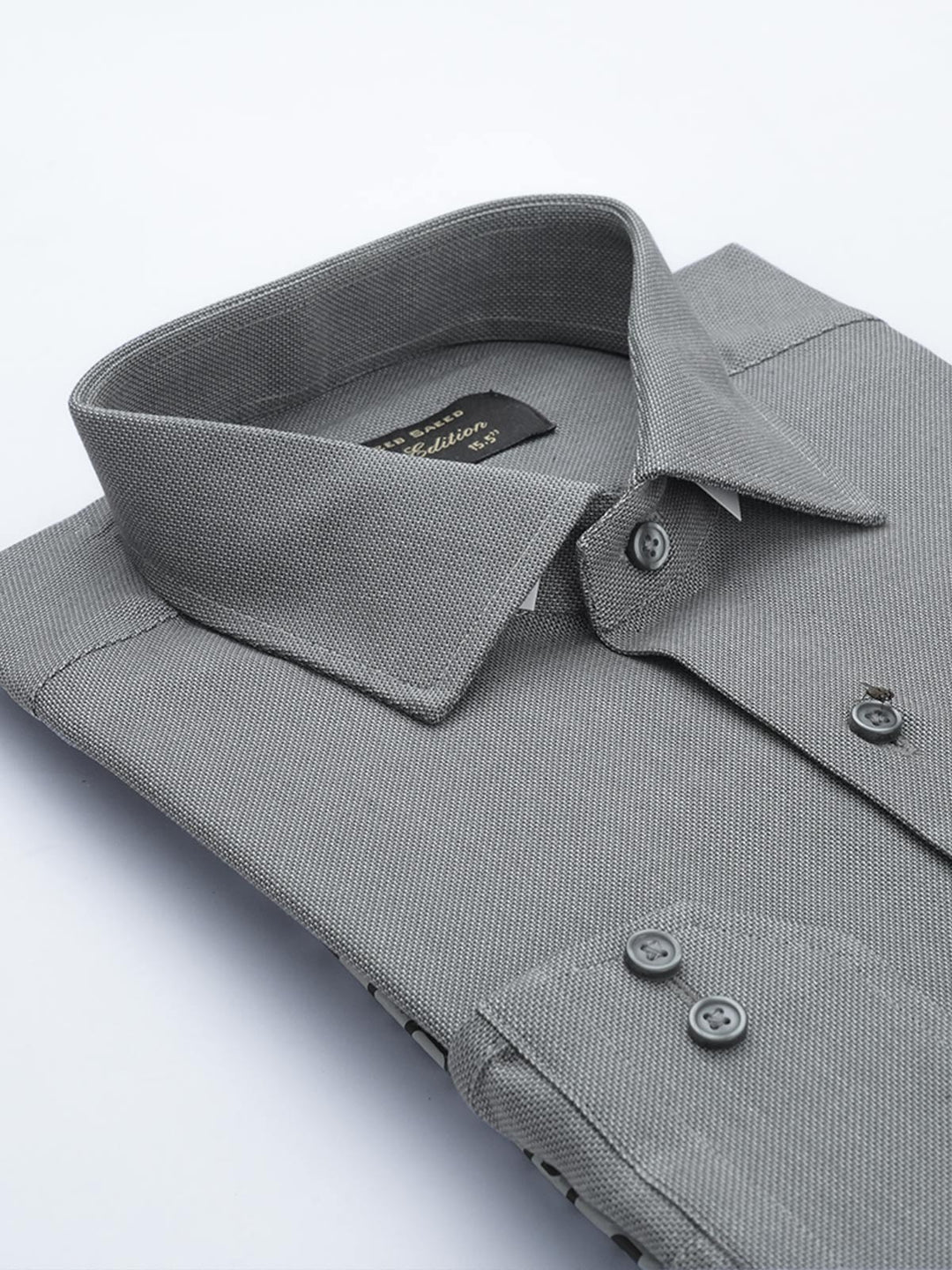 Dark Grey Self, Elite Edition, French Collar Men’s Formal Shirt (FS-666)