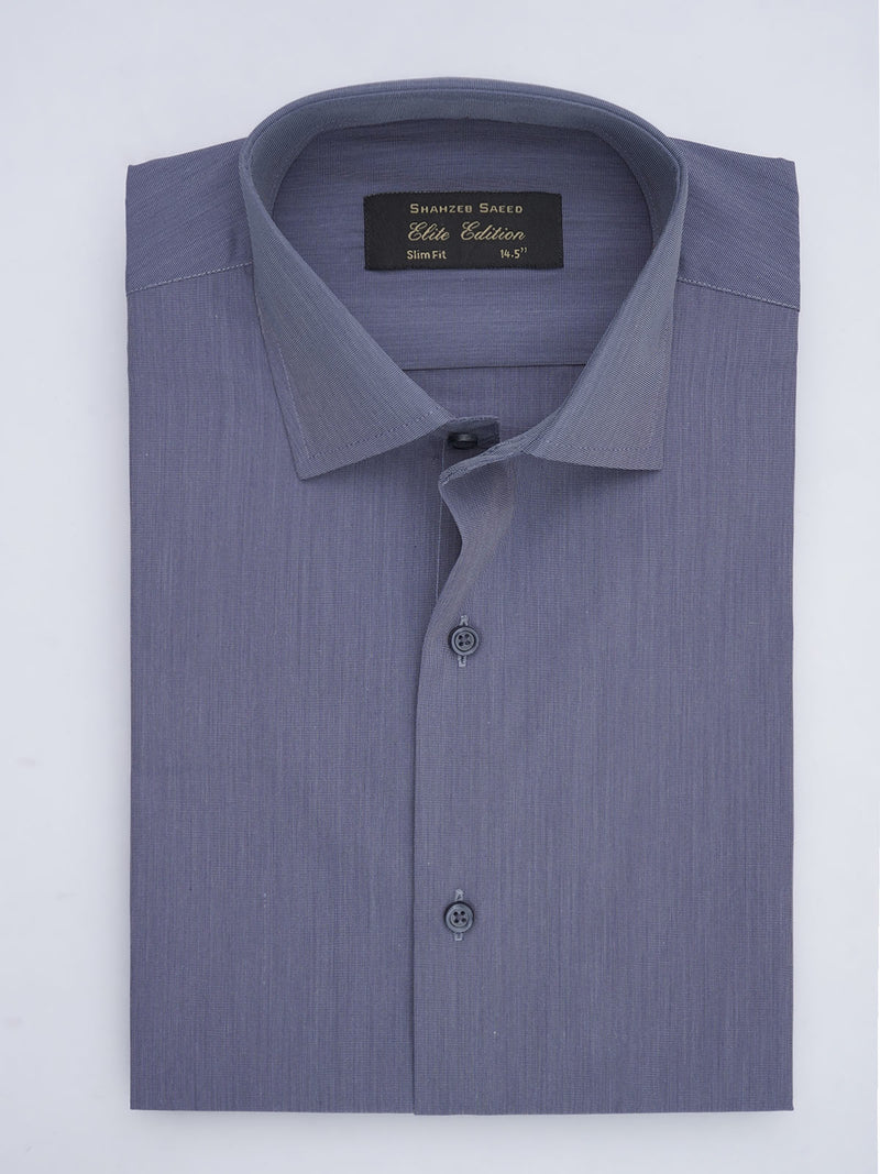 Dark Blue Self, Elite Edition, French Collar Men’s Formal Shirt (FS-672)