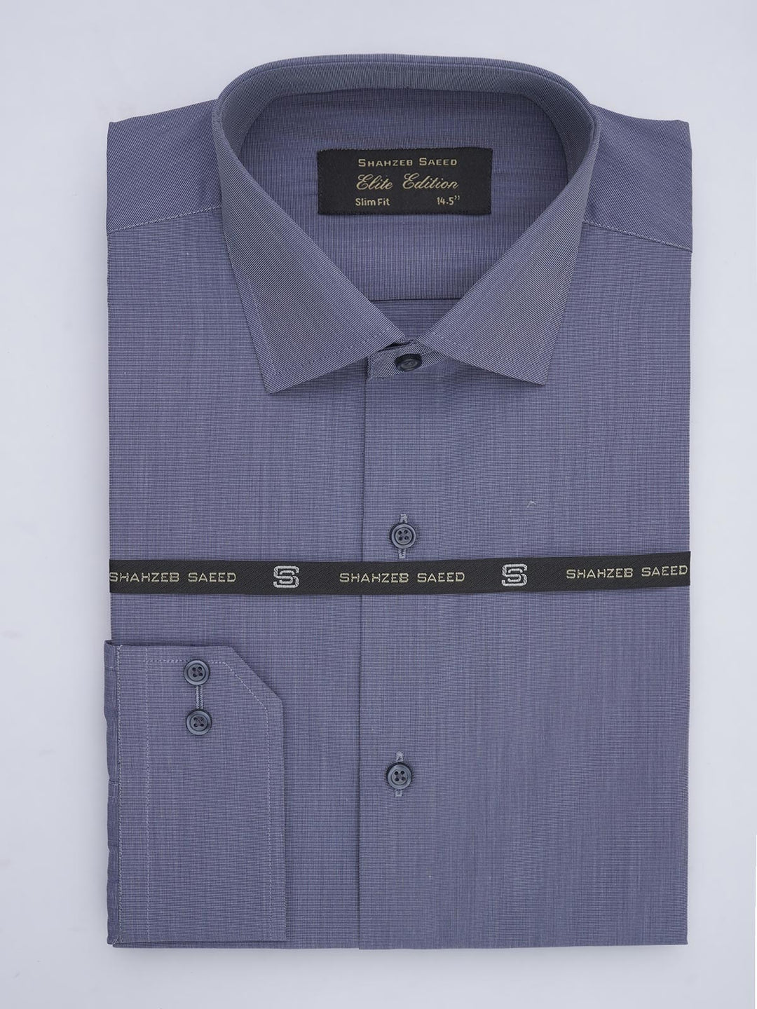 Dark Blue Self, Elite Edition, French Collar Men’s Formal Shirt (FS-672)