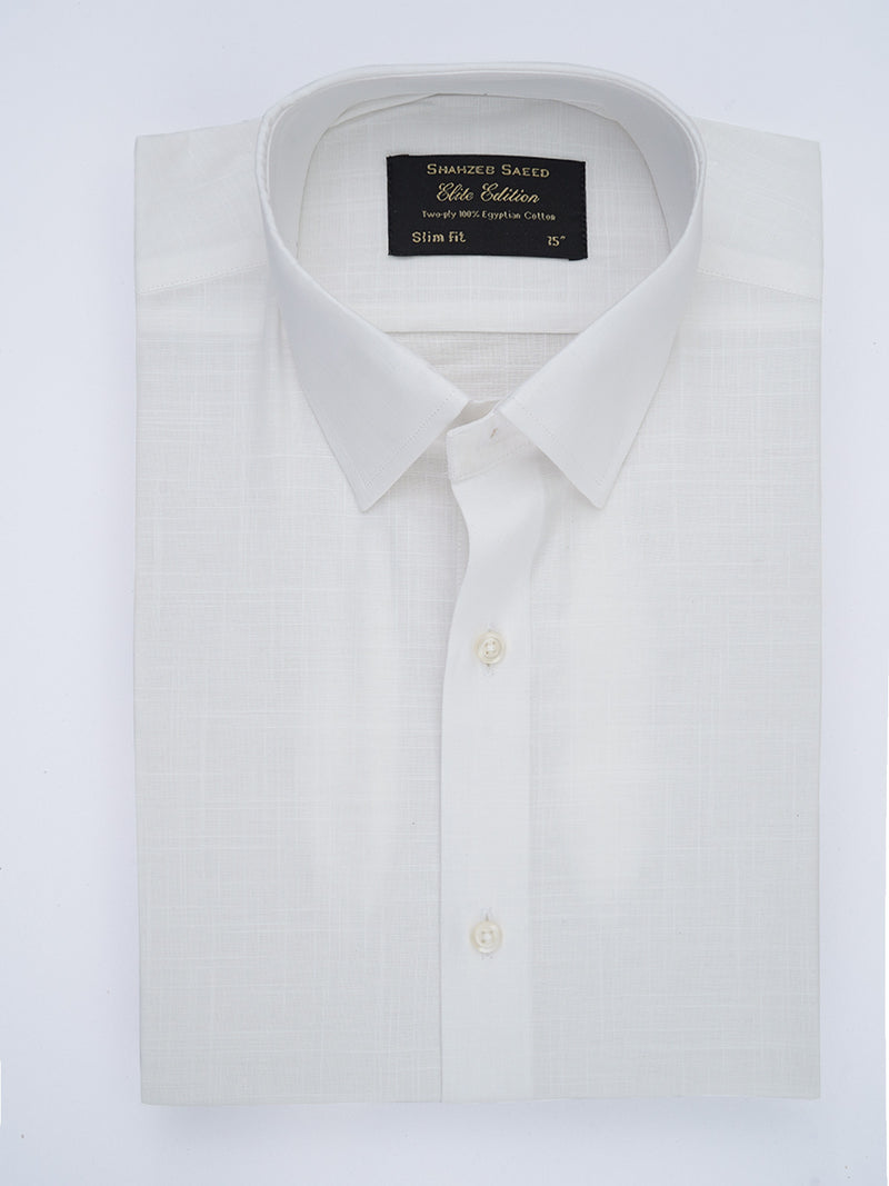 White Self, Elite Edition, French Collar Men’s Formal Shirt (FS-679)