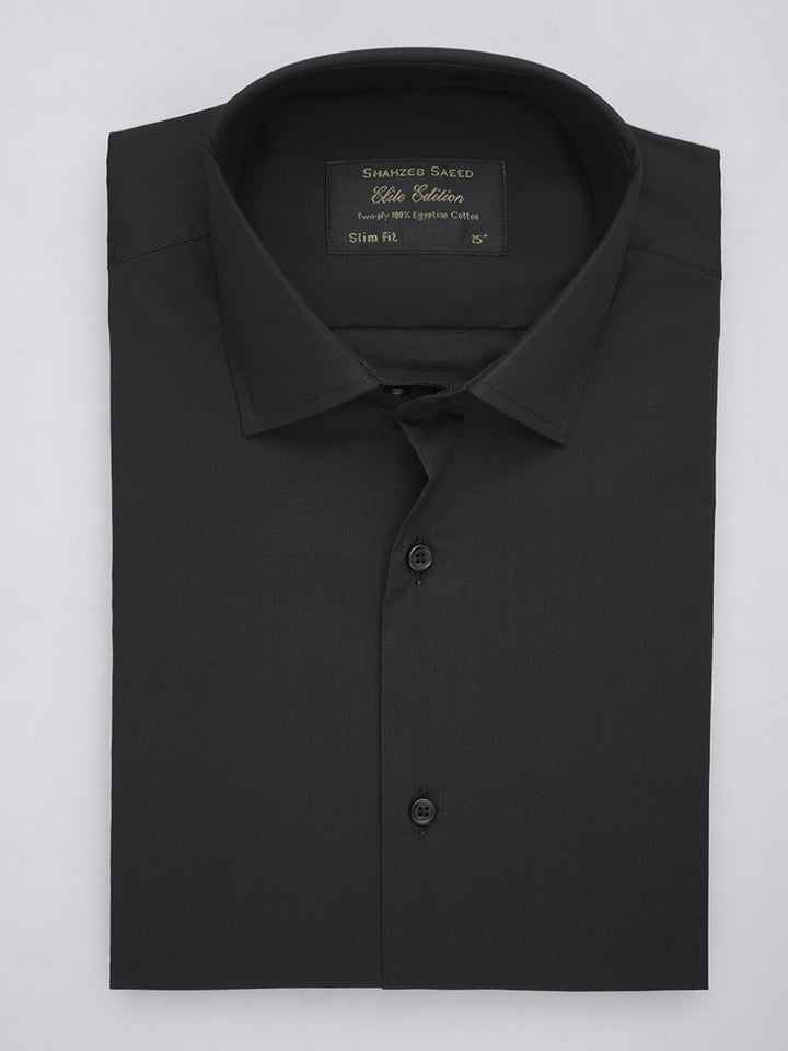 Black Plain, Elite Edition, French Collar Men’s Formal Shirt (FS-683)