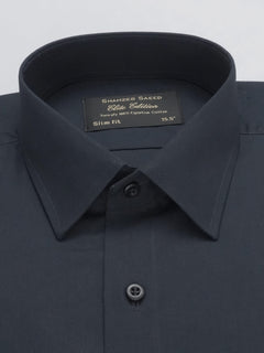 Navy Blue Plain, Elite Edition, French Collar Men’s Formal Shirt (FS-686)