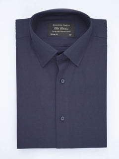 Dark Blue Plain, Elite Edition, French Collar Men’s Formal Shirt (FS-687)