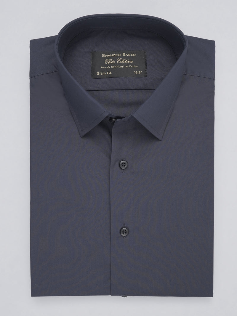 Navy Blue Plain, Elite Edition, French Collar Men’s Formal Shirt (FS-689)