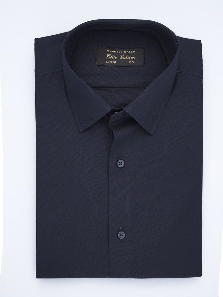 Navy Blue Plain, Elite Edition, French Collar Men’s Formal Shirt (FS-690)