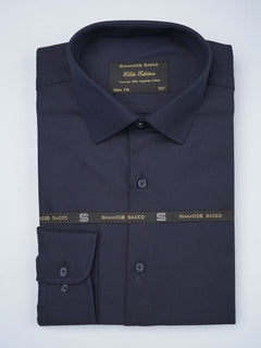 Navy Blue Plain, Elite Edition, French Collar Men’s Formal Shirt (FS-706)