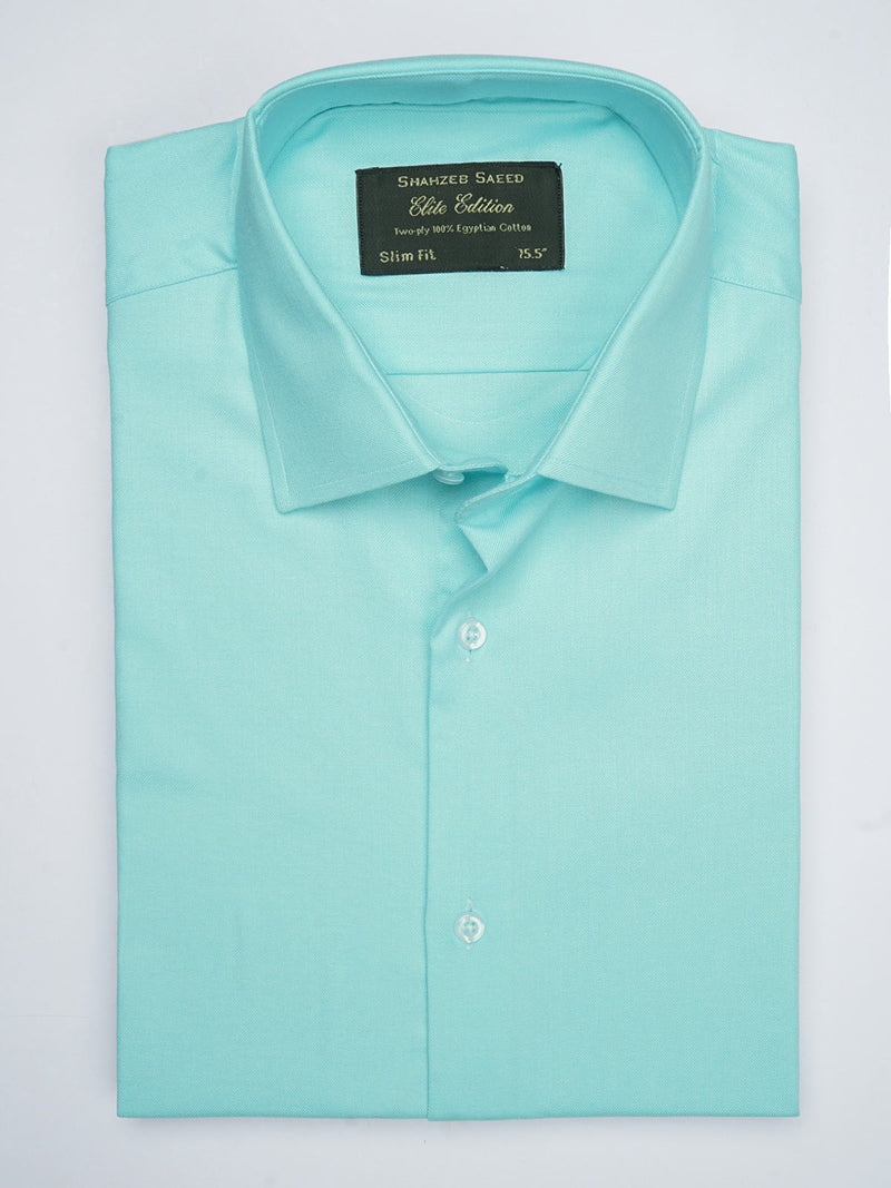 Aqua Blue Self, Elite Edition, French Collar Men’s Formal Shirt (FS-707)