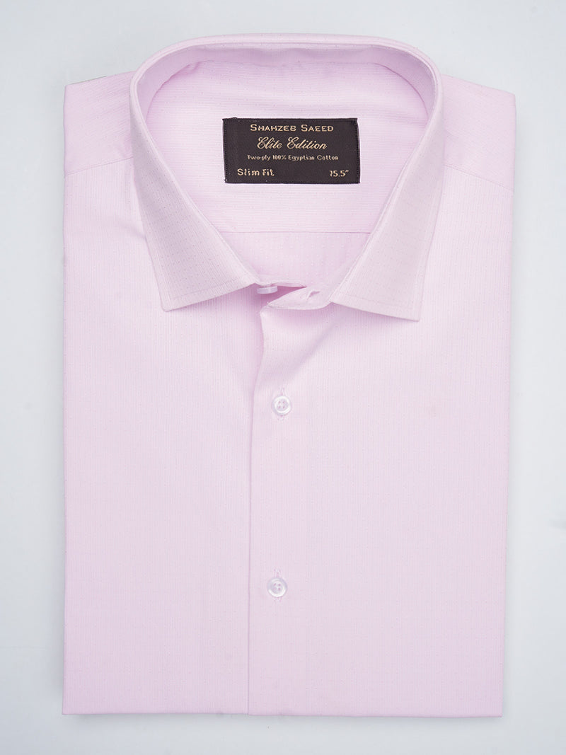 Light Pink Self Striped, Elite Edition, French Collar Men’s Formal Shirt (FS-709)