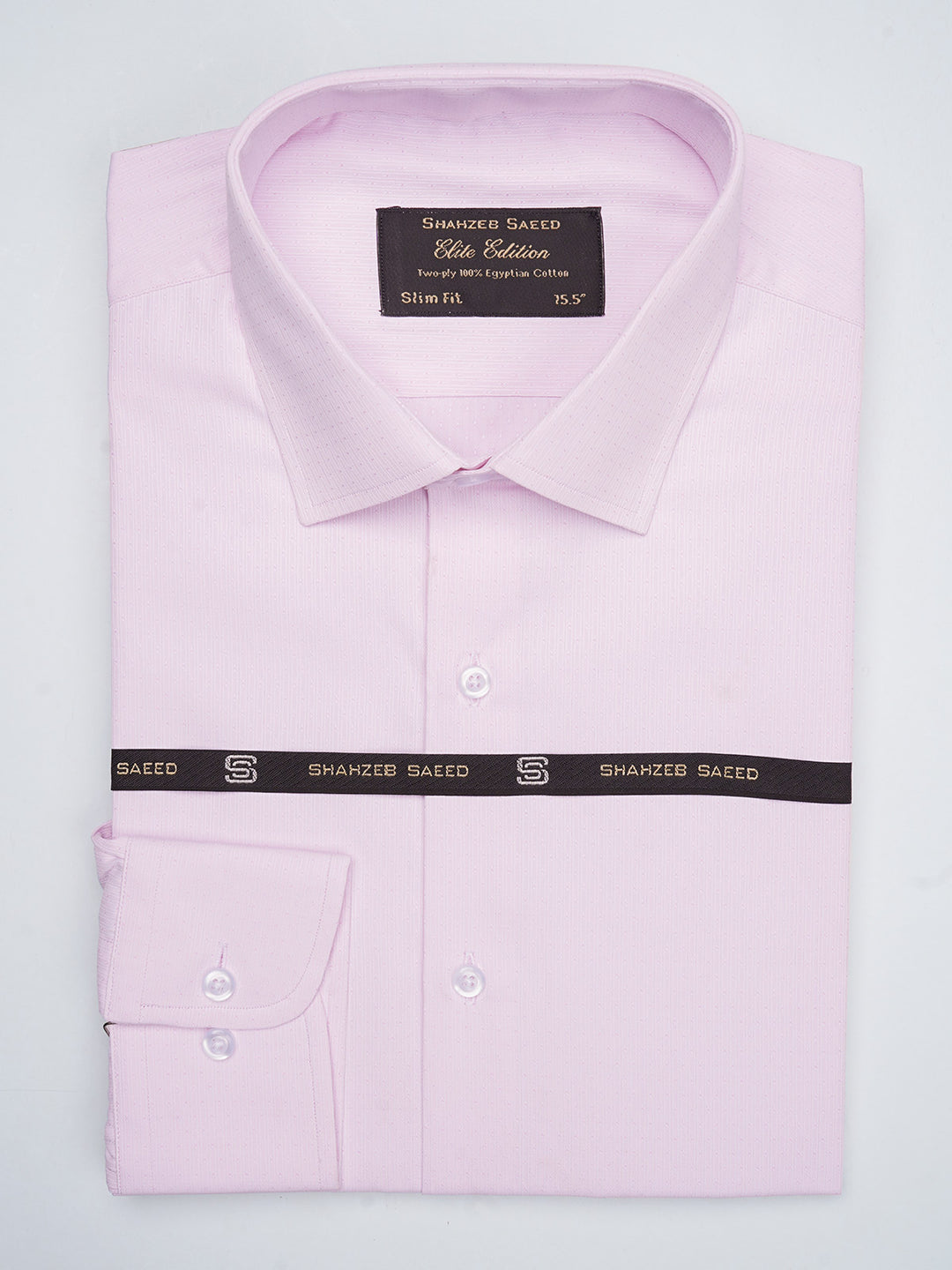 Light Pink Self Striped, Elite Edition, French Collar Men’s Formal Shirt (FS-709)