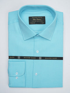 Aqua Blue Self, Elite Edition, French Collar Men’s Formal Shirt (FS-714)