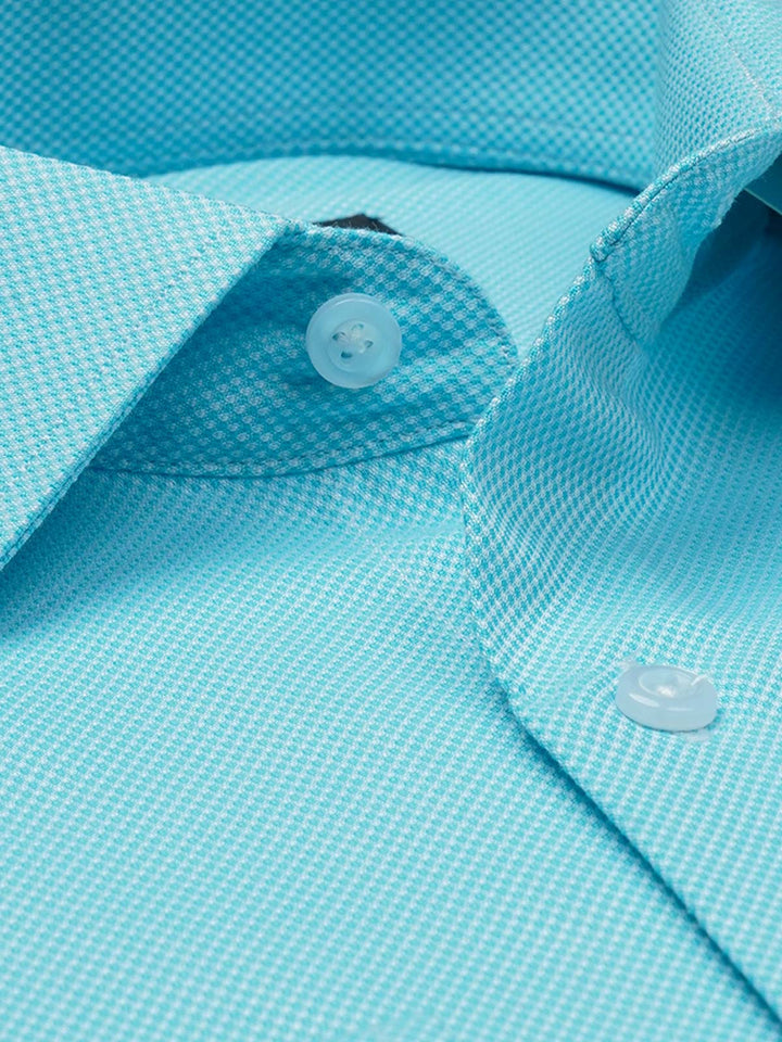 Aqua Blue Self, Elite Edition, French Collar Men’s Formal Shirt (FS-714)