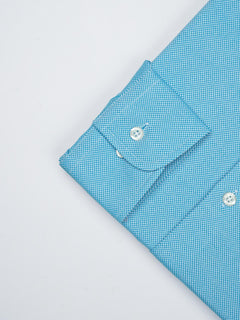 Turquoise Self, Elite Edition, French Collar Men’s Formal Shirt (FS-718)