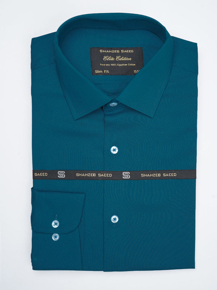 Dark Turquoise Plain, Elite Edition, French Collar Men’s Formal Shirt (FS-720)