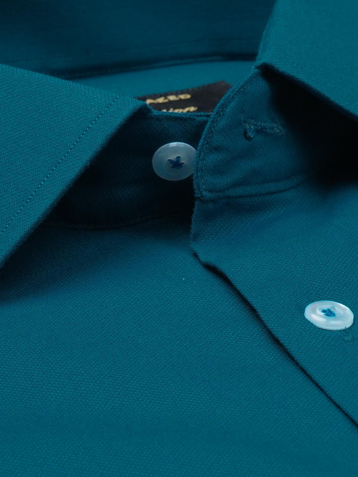 Dark Turquoise Plain, Elite Edition, French Collar Men’s Formal Shirt (FS-720)