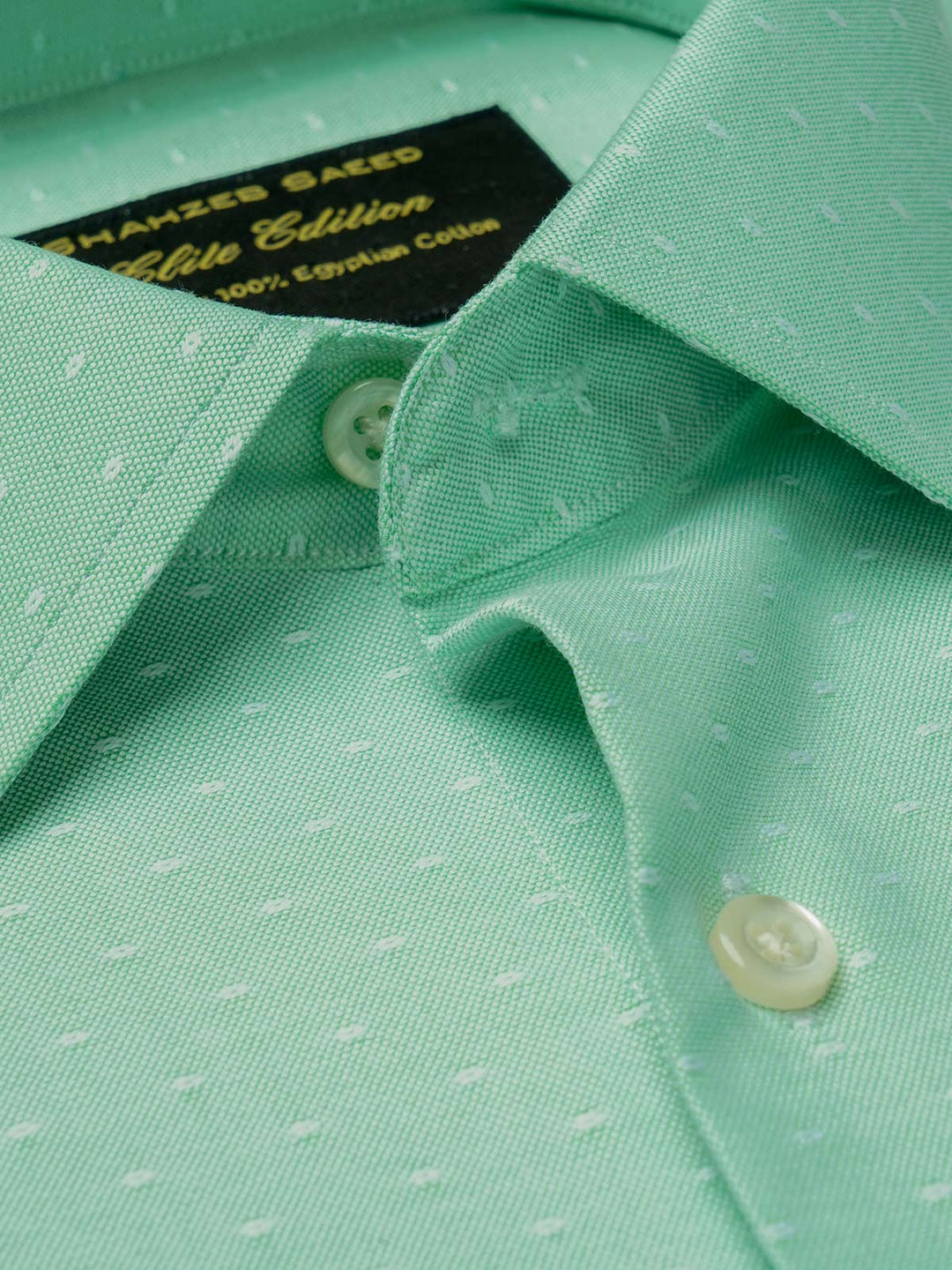 Light Green Self, Elite Edition, French Collar Men’s Formal Shirt (FS-722)