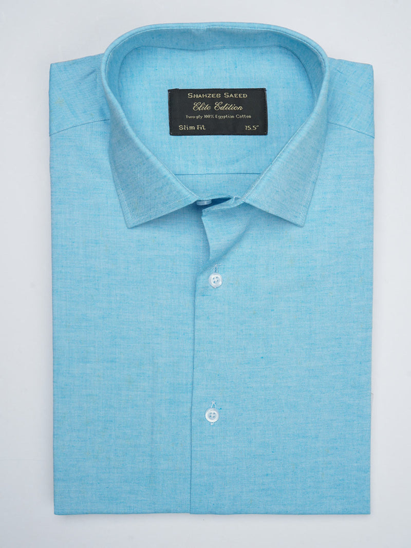 Sky Blue Self, Elite Edition, French Collar Men’s Formal Shirt (FS-725)