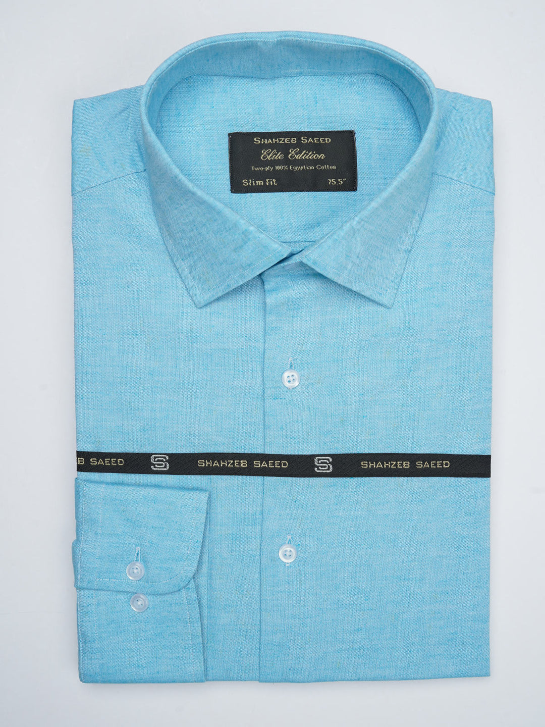 Sky Blue Self, Elite Edition, French Collar Men’s Formal Shirt (FS-725)