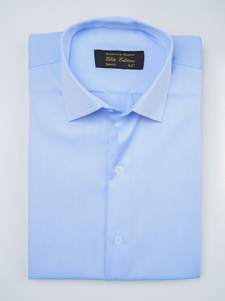 Light Blue Self, Elite Edition, French Collar Men’s Formal Shirt (FS-730)