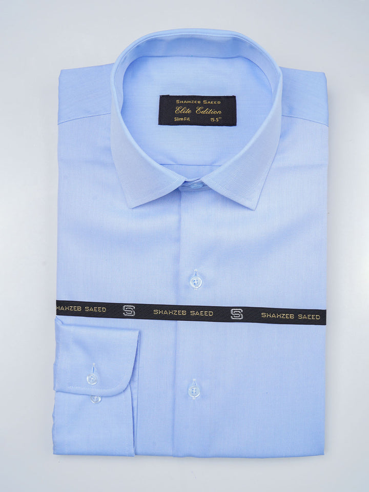 Light Blue Self, Elite Edition, French Collar Men’s Formal Shirt (FS-730)