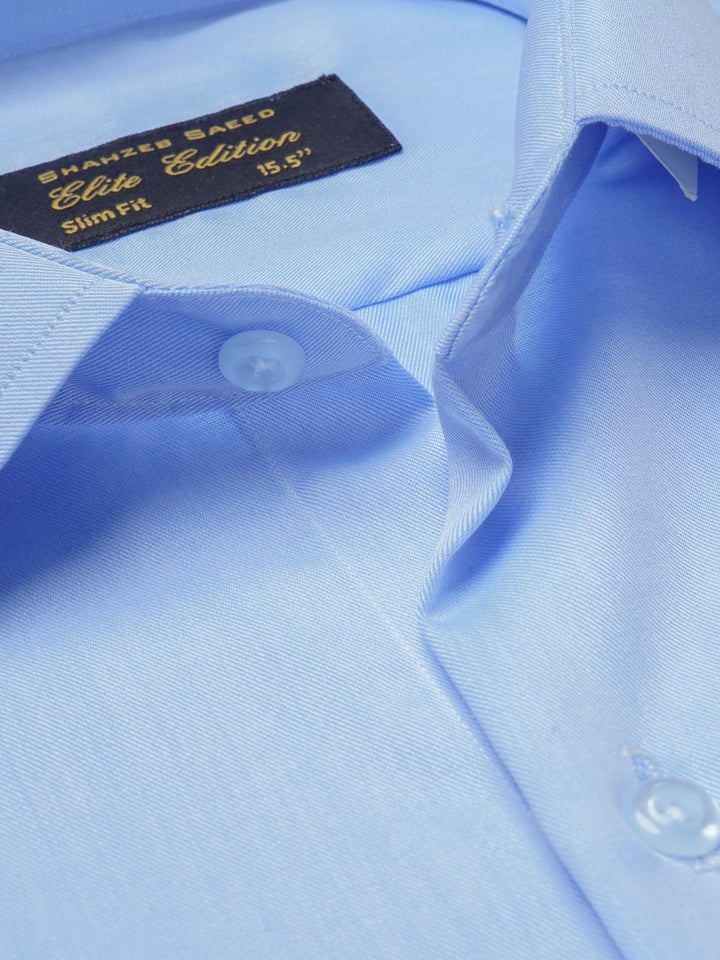 Light Blue Self, Elite Edition, French Collar Men’s Formal Shirt (FS-730)