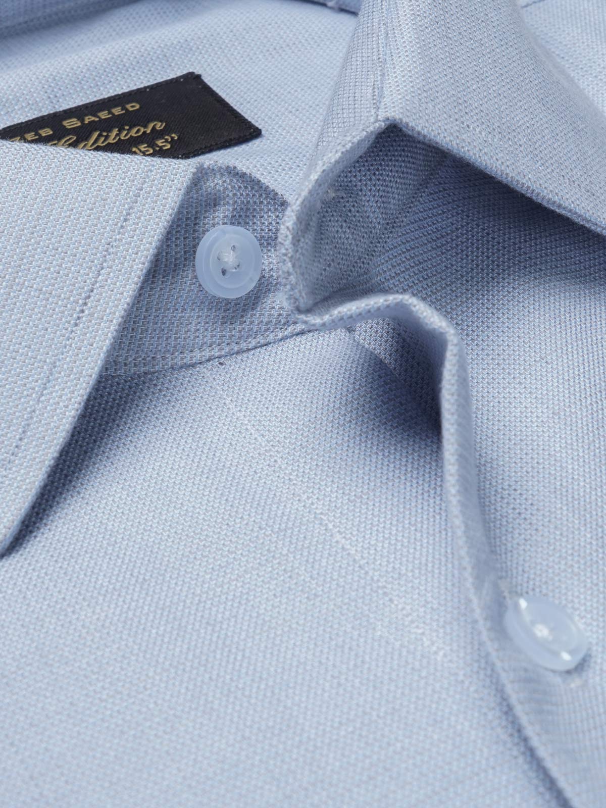 Ice Blue Self, Elite Edition, French Collar Men’s Formal Shirt (FS-734)