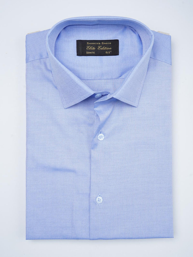 Light Blue Self, Elite Edition, French Collar Men’s Formal Shirt (FS-736)